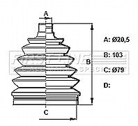 First Line - CV JOINT BOOT KIT - FCB6405 - Fits: VW UP, SKODA Citigo