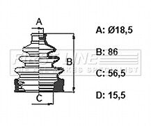 First Line - CV JOINT BOOT KIT - FCB6372 - Fits: Toyota IQ 1.0
