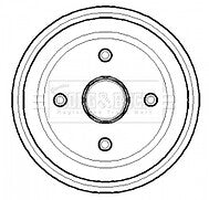 Borg & Beck - REAR BRAKE DRUM - BBR7123 - Fits: Vauxhall Corsa 00-