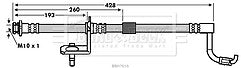 Borg & Beck - BRAKE HOSE - BBH7616 - Fits: Isuzu D-Max I (8DH)