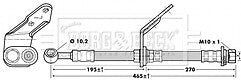 Borg & Beck - BRAKE HOSE - BBH6741 - Fits: Honda Accord VI(CH,CK,CG,CL)