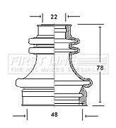 First Line - CV JOINT BOOT KIT - FCB2043 - Fits: Ford Sierra - Inner and Outer