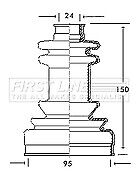 First Line - CV JOINT BOOT KIT - FCB2038 - Fits: Citroen,Fiat,Talbot - Outer