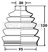 First Line - CV JOINT BOOT KIT - FCB2393 - Fits: Audi, Seat, Skoda, VW - Outer