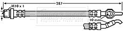 Borg & Beck - BRAKE HOSE - BBH7249 - Fits: Toyota Celica 99-06
