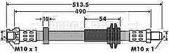 Borg & Beck - BRAKE HOSE - BBH7423 - Fits: PSA Jumper,Fiat Ducato