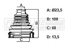 First Line - CV JOINT BOOT KIT - FCB6325 - Fits: Mini Cooper Countryman
