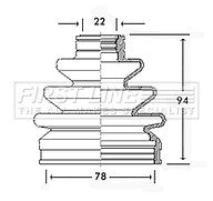 First Line - CV JOINT BOOT KIT - FCB2246 - Fits: Mitsubishi, Proton - Outer
