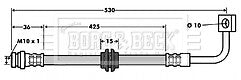 Borg & Beck - BRAKE HOSE - BBH7474 - Fits: Kia Carnival I (UP)