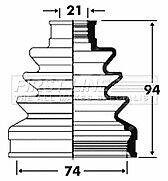 First Line - CV JOINT BOOT KIT - FCB2821 - Fits: Honda HRV - Front Inner