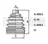 First Line - CV JOINT BOOT KIT - FCB6166 - Fits: Fiat Sedici