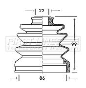 First Line - CV JOINT BOOT KIT - FCB2062 - Fits: Nissan - Outer