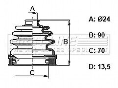 First Line - CV JOINT BOOT KIT - FCB6401 - Fits: Ford Galaxy II