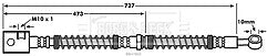 Borg & Beck - BRAKE HOSE - BBH7860 - Fits: Ssangyong Kyron,Rexton (GAB)