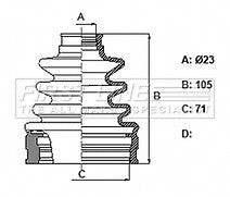 First Line - CV JOINT BOOT KIT - FCB6347 - Fits: Chrysler Sebring