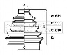 First Line - CV JOINT BOOT KIT - FCB6409 - Fits: LAND ROVER DISCOVERY III & IV