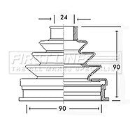 First Line - CV JOINT BOOT KIT - FCB2255 - Fits: Volkswagen - Outer