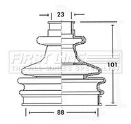 First Line - CV JOINT BOOT KIT - FCB2201 - Fits: Citroen, Peugeot - Outer